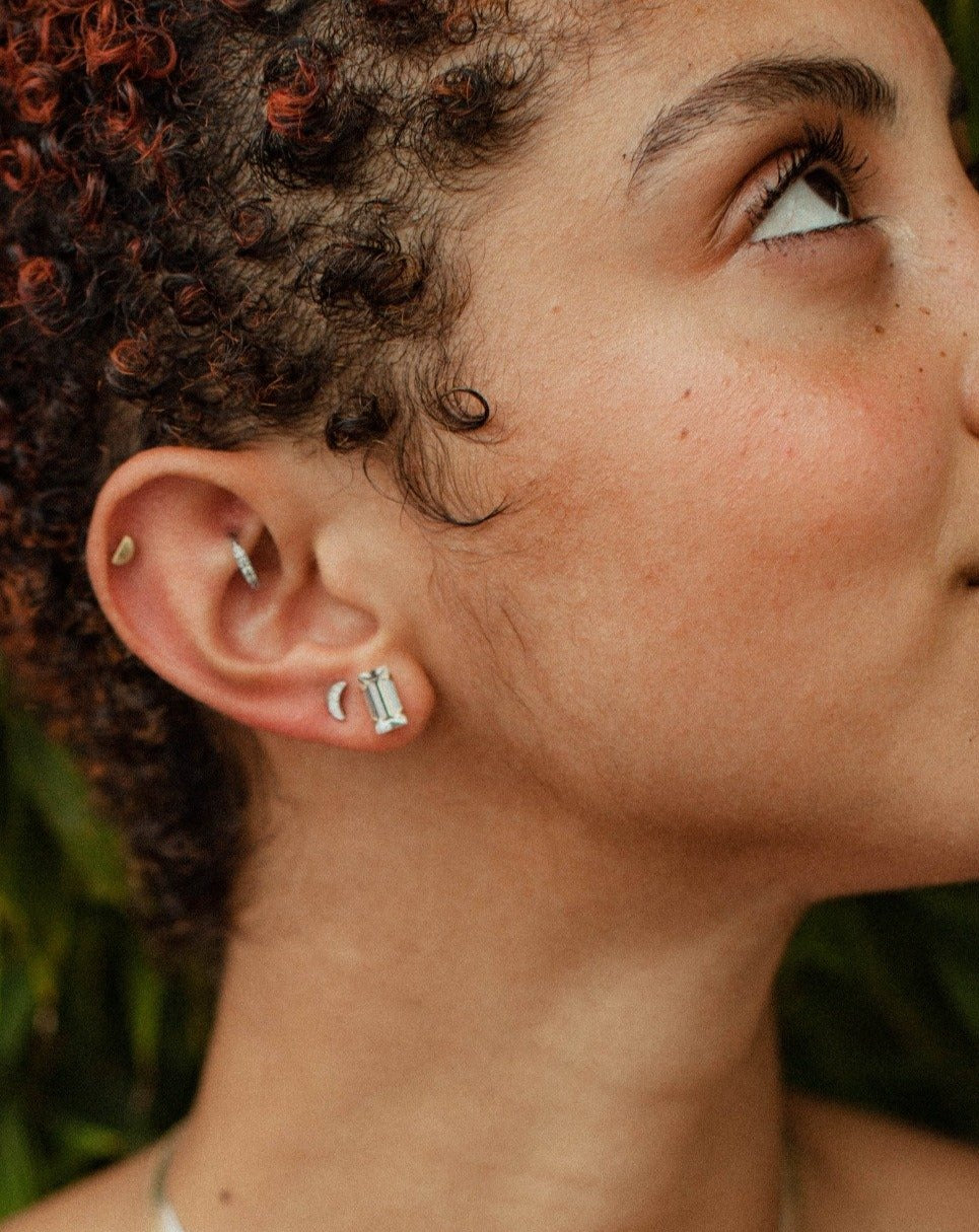 Pavé Little Moon Studs
