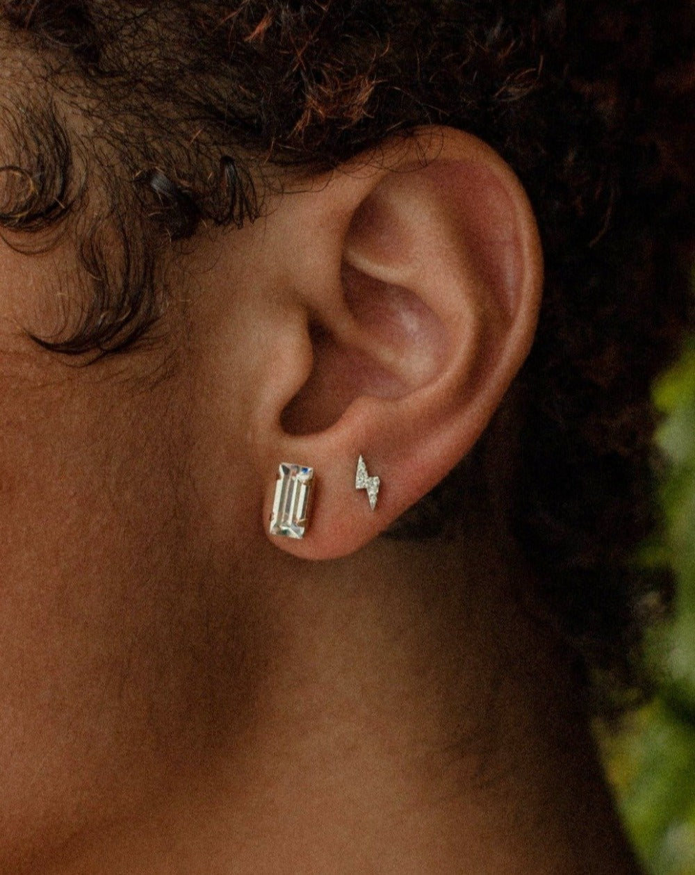 Pavé Lightning Bolt Studs