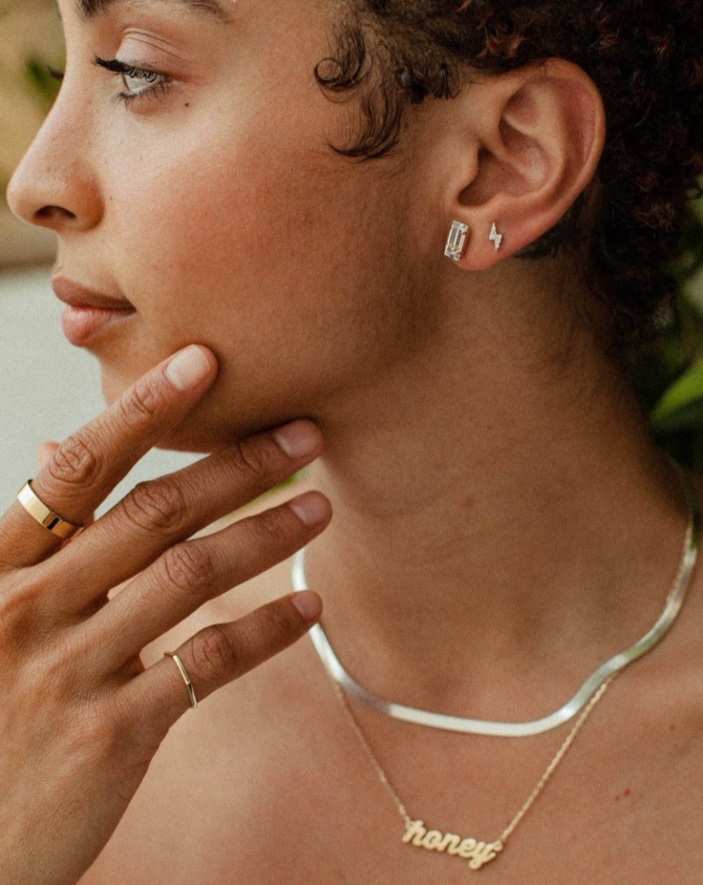 Pavé Lightning Bolt Studs