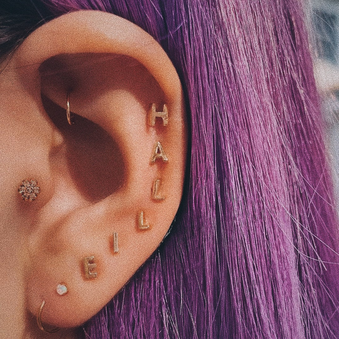 Tiny Initial Studs