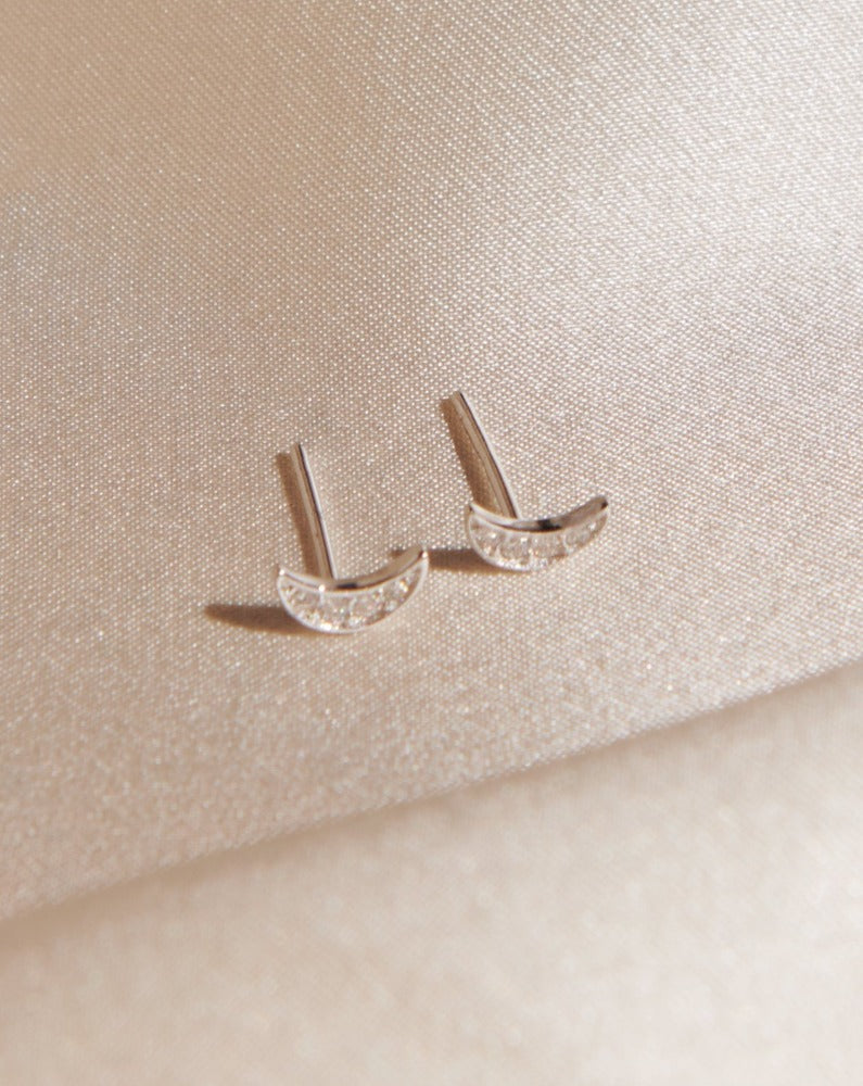 Pavé Little Moon Studs