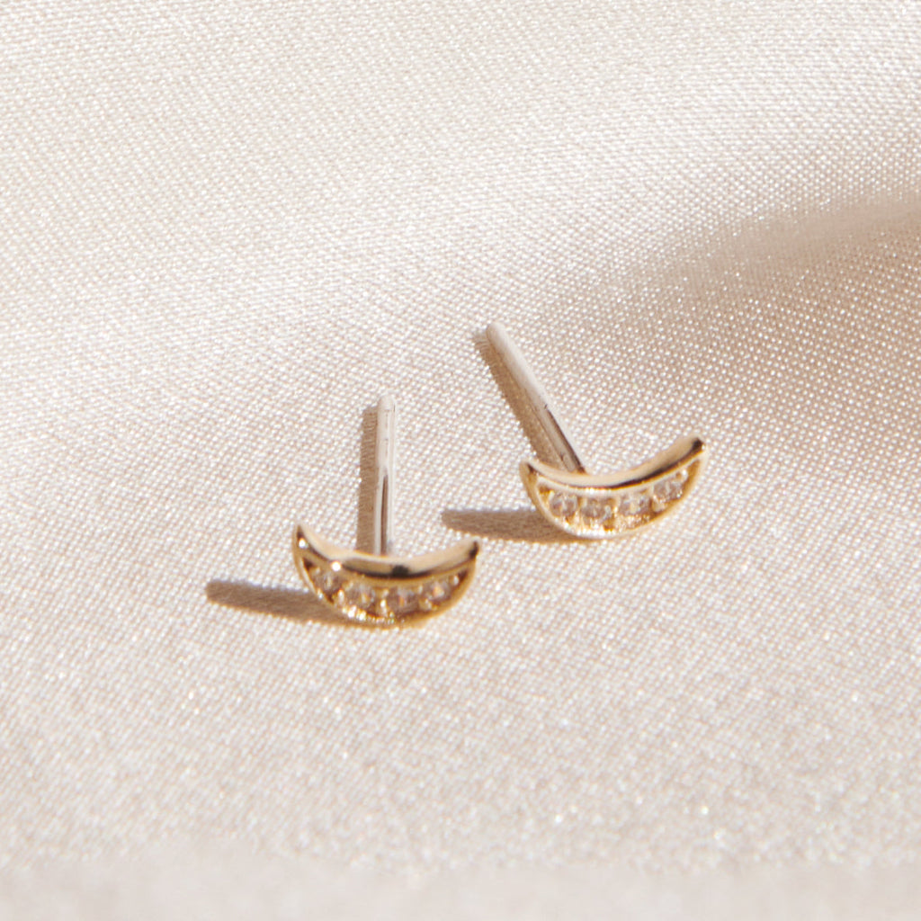 Pavé Little Moon Studs