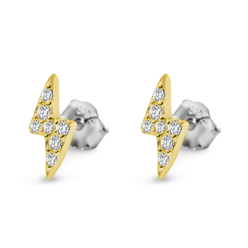 Pavé Lightning Bolt Studs