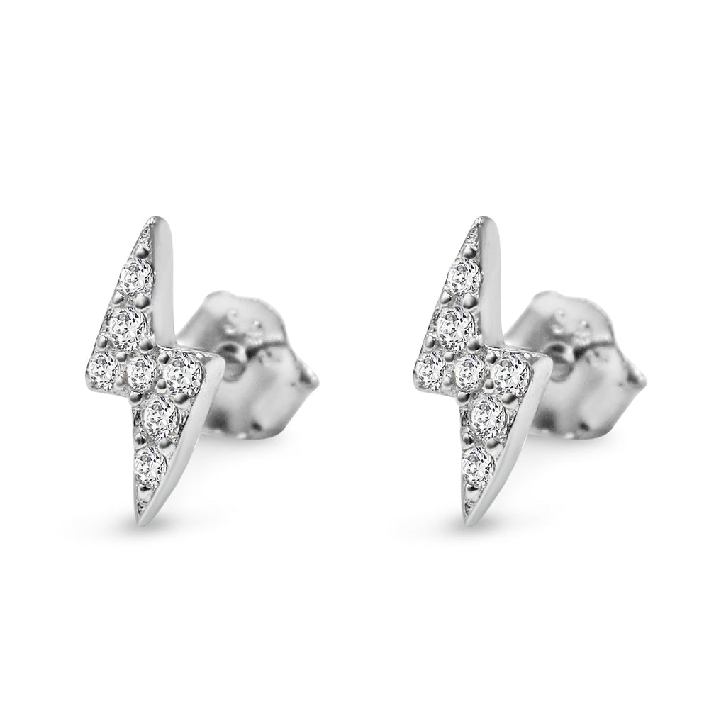 Pavé Lightning Bolt Studs