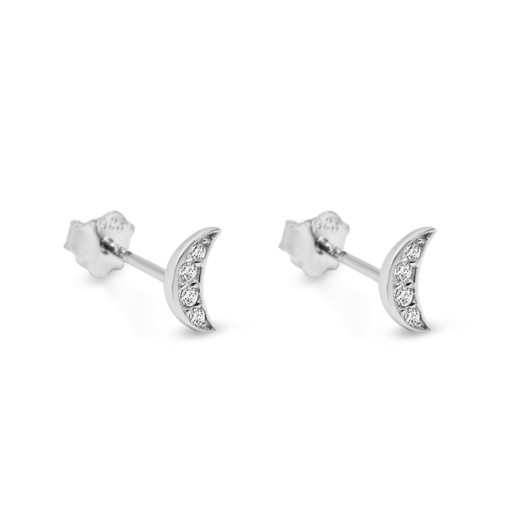 Pavé Little Moon Studs