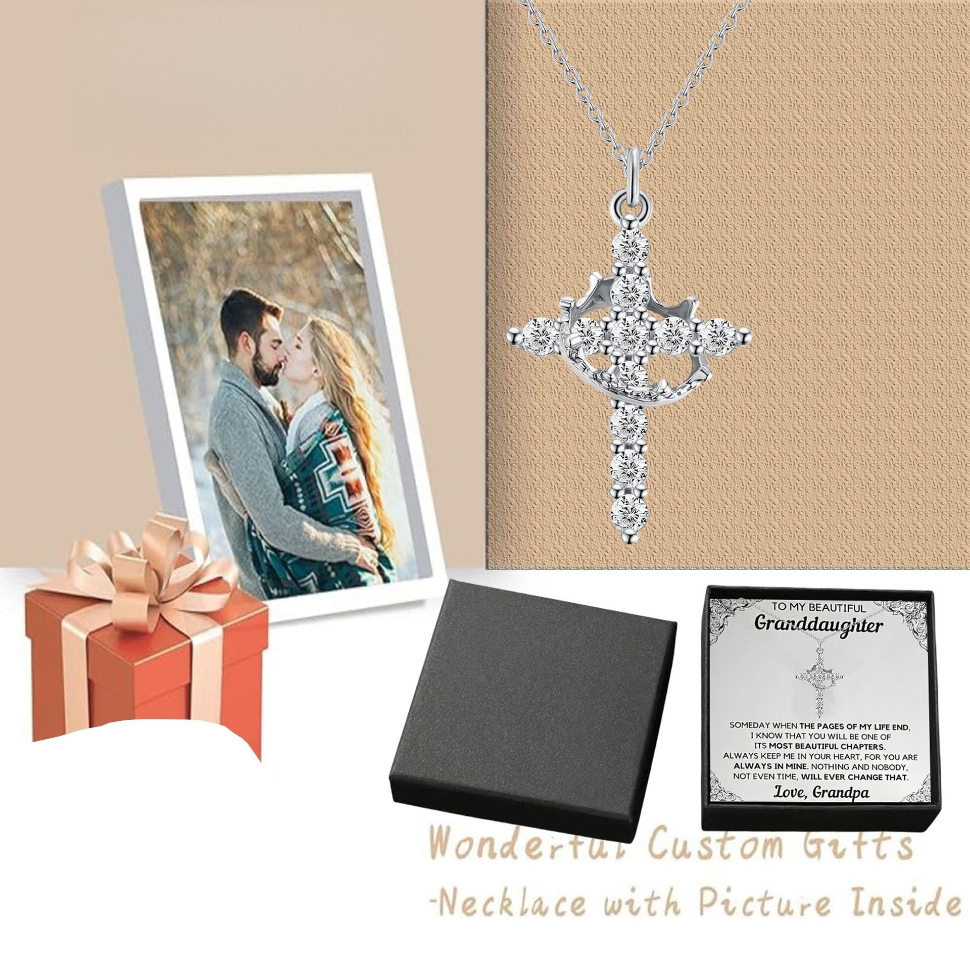 Paved Cross Rotated Crown Necklace